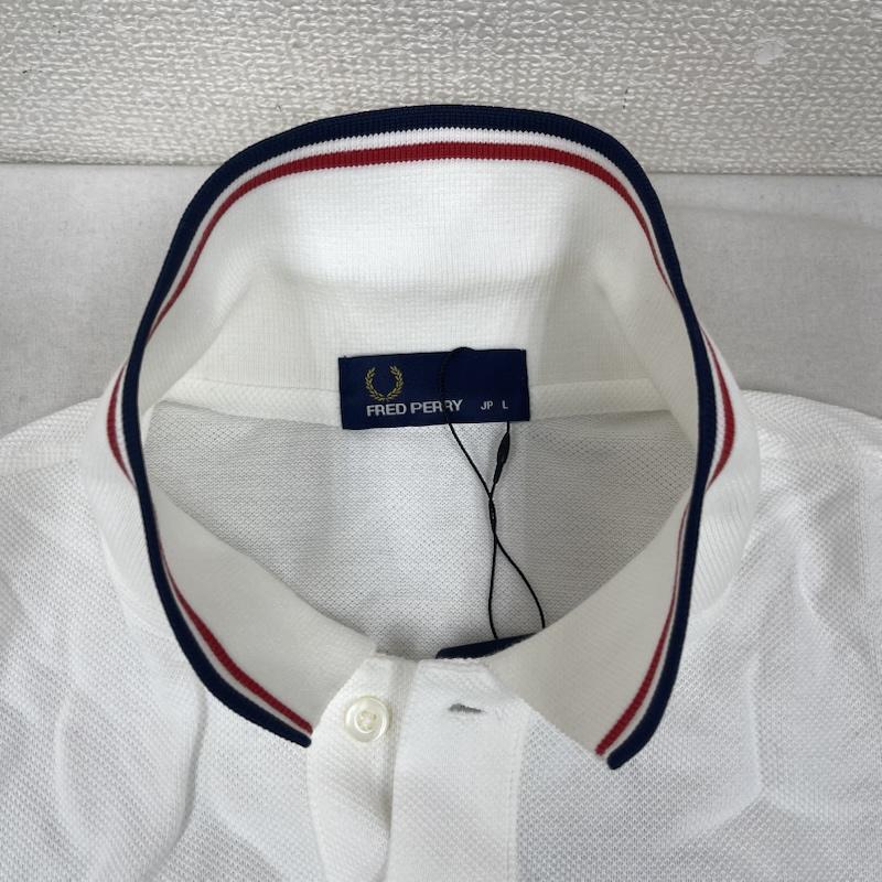 フレッドペリー FRED PERRY ポロシャツ 半袖 日本製 ティップライン ロゴ 刺繍 ポロシャツ f1102 L 白 / ホワイト / white メンズ USED 古着 中古 50161416
