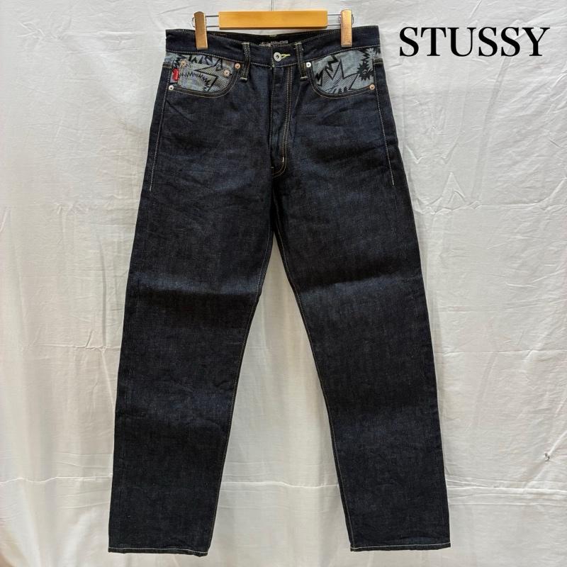 ステューシー STUSSY パンツ デニム、ジーンズ ROUGH AND RUGGED DENIM 裏総柄 切替 デニムパンツ 30インチ メンズ USED 古着 中古 50161425