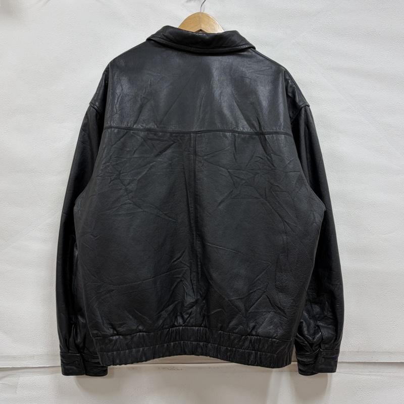 レザー レザー ジャケット、上着 ジャンパー、ブルゾン St.John’s セントジョンズベイ レザー ジャケット ブルゾン 裏地 キルティング ジップアップ ヴィンテージ - 無地 黒 / ブラック / black メンズ USED 古着 中古 50161434