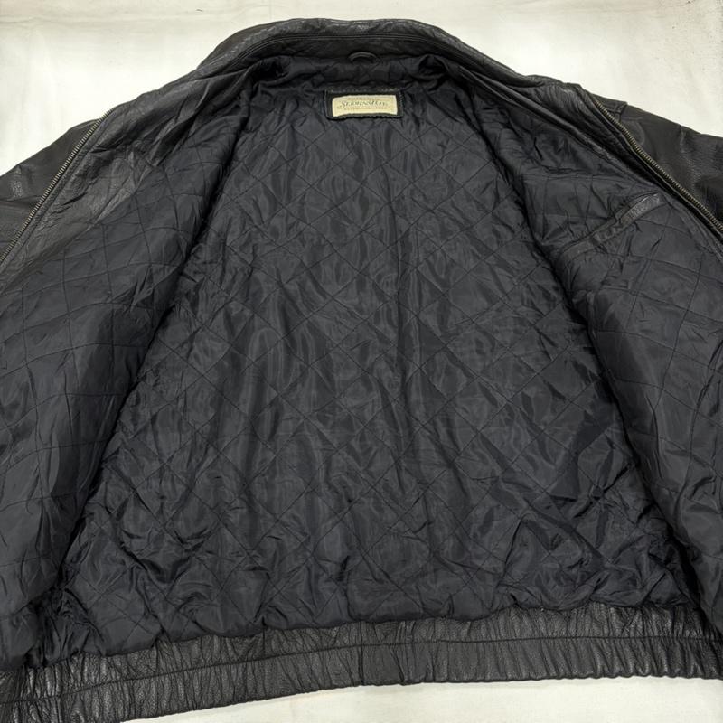 レザー レザー ジャケット、上着 ジャンパー、ブルゾン St.John’s セントジョンズベイ レザー ジャケット ブルゾン 裏地 キルティング ジップアップ ヴィンテージ - 無地 黒 / ブラック / black メンズ USED 古着 中古 50161434