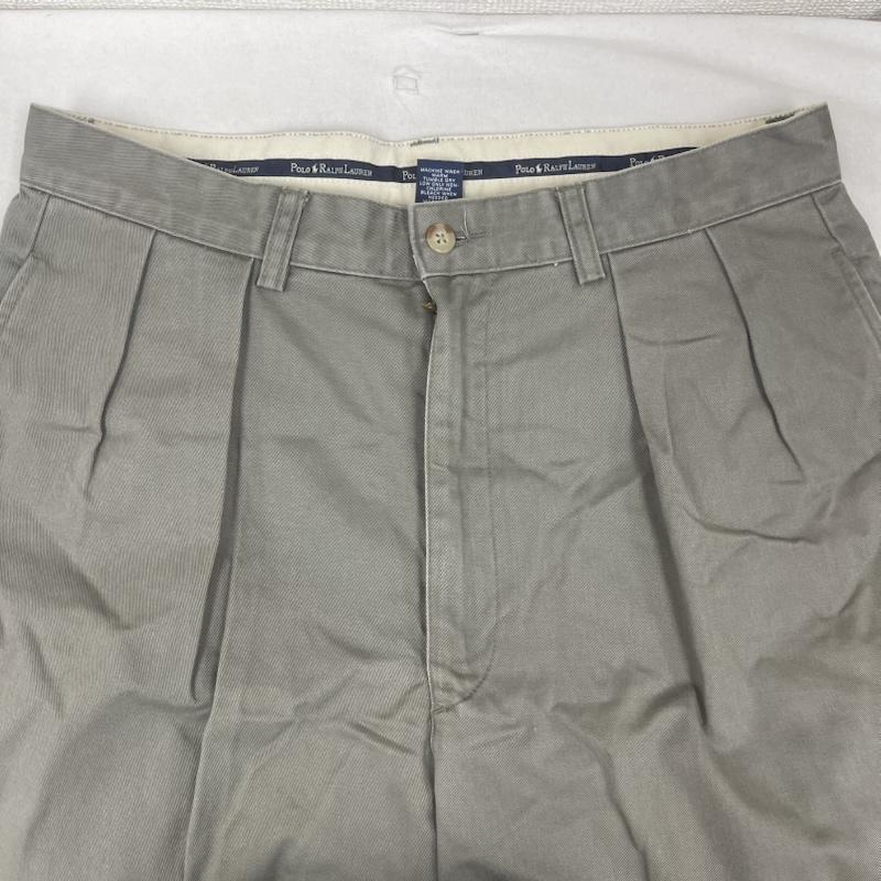 ポロラルフローレン POLO RALPH LAUREN パンツ ワークパンツ、ペインターパンツ 90s 2タック チノパンツ ポロチノ ワイド パンツ M グレージュ / グレージュ / メンズ USED 古着 中古 50161436