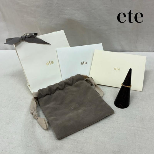 エテ ete アクセサリー 指輪 ダイヤモンド クロス リング Silver925 イエローゴールド コーティング 0.008ct 11号 - レディース USED 古着 中古 50161445
