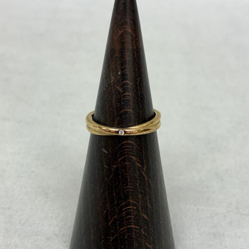 エテ ete アクセサリー 指輪 ダイヤモンド クロス リング Silver925 イエローゴールド コーティング 0.008ct 11号 - レディース USED 古着 中古 50161445