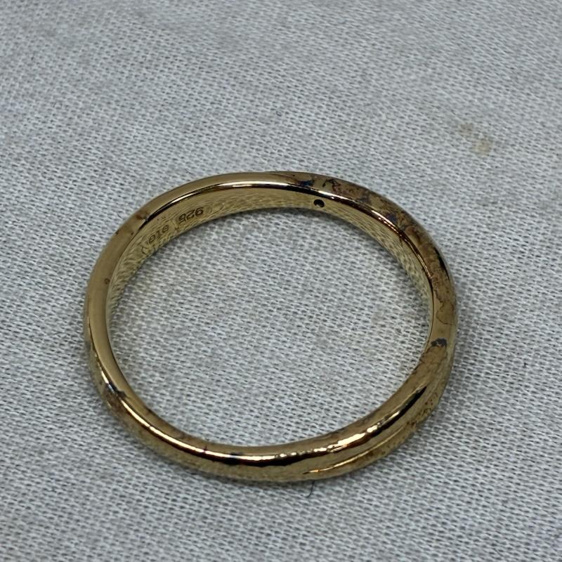 エテ ete アクセサリー 指輪 ダイヤモンド クロス リング Silver925 イエローゴールド コーティング 0.008ct 11号 - レディース USED 古着 中古 50161445