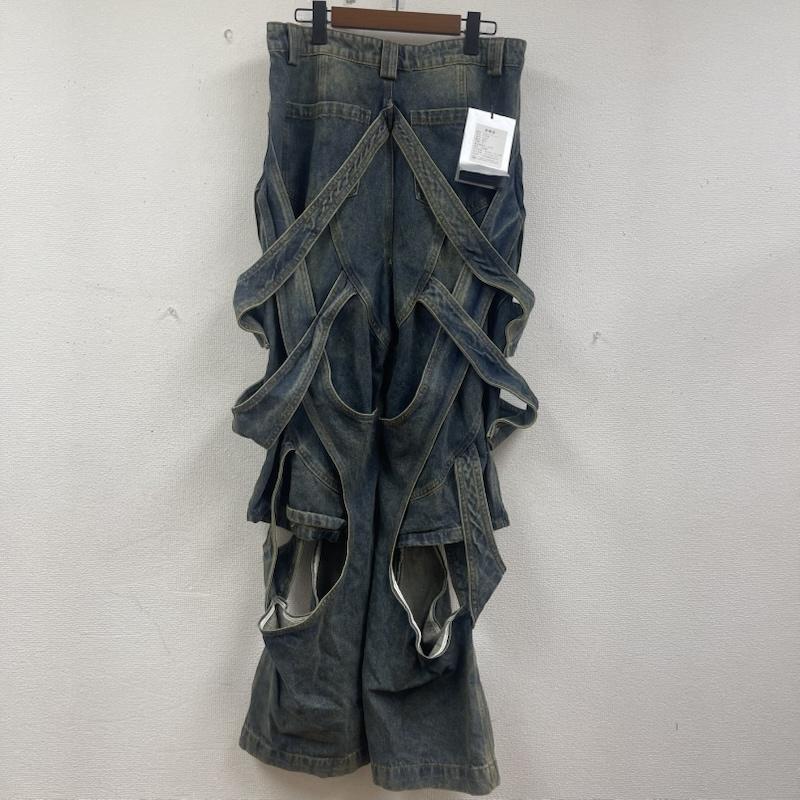 古着 USED パンツ ワークパンツ、ペインターパンツ ARGUECULTURE Dull wash cross infinity design デニム ワイド パンツ M インディゴ / インディゴ / Indigo メンズ USED 古着 中古 50161458