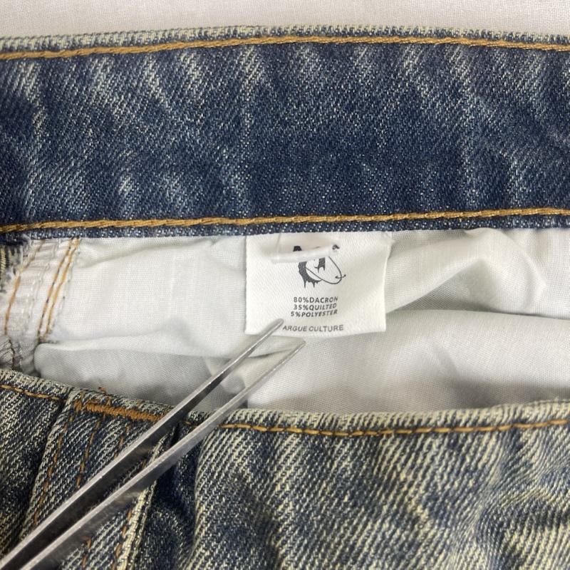 古着 USED パンツ ワークパンツ、ペインターパンツ ARGUECULTURE Dull wash cross infinity design デニム ワイド パンツ M インディゴ / インディゴ / Indigo メンズ USED 古着 中古 50161458