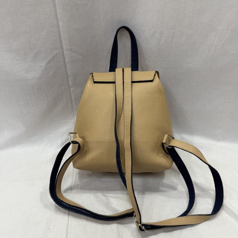 古着 USED リュックサック、デイパック リュックサック、デイバッグ bagolo ITALY製 ピンズカスタムデイパック リュックサック レザー ベージュ×ブルー - ベージュ / ベージュ / beige レディース USED 古着 中古 50161460