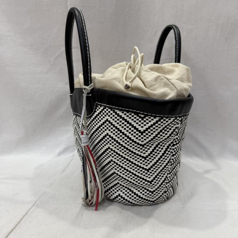 古着 USED トートバッグ トートバッグ Trenta sei メッシュトートバッグ black×white - 総柄 黒 / ブラック / black X 白 / ホワイト / white レディース USED 古着 中古 50161462