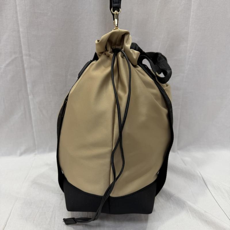 古着 USED トートバッグ トートバッグ PLUS an プラスアン 2way bag トート ショルダー ナイロン ベージュ×ブラック - ロゴ、文字 黒 / ブラック / black X ベージュ / ベージュ / beige レディース USED 古着 中古 50161463