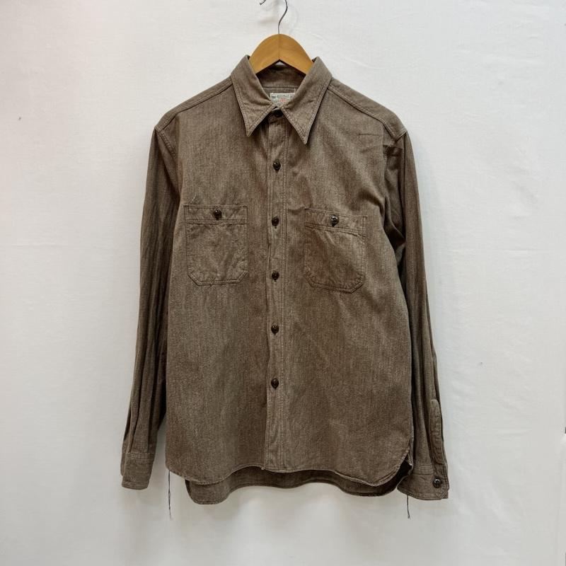 バズリクソンズ Buzz Rickson s シャツ、ブラウス 長袖 BR26082 コットン・コバート ワークシャツ シャンブレー M 茶 / ブラウン / brown メンズ USED 古着 中古 50161471