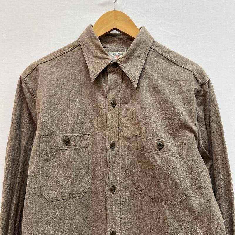 バズリクソンズ Buzz Rickson s シャツ、ブラウス 長袖 BR26082 コットン・コバート ワークシャツ シャンブレー M 茶 / ブラウン / brown メンズ USED 古着 中古 50161471