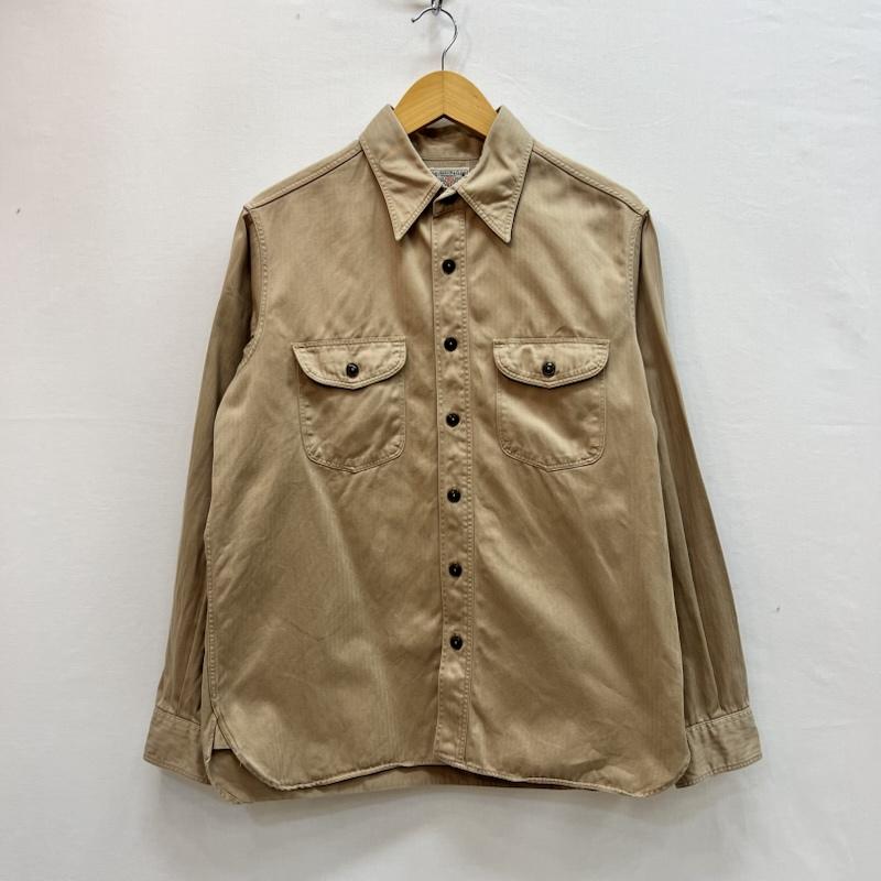 バズリクソンズ Buzz Rickson s シャツ、ブラウス 長袖 ヘリンボーン ワークシャツ BR26081 M ベージュ / ベージュ / beige メンズ USED 古着 中古 50161472