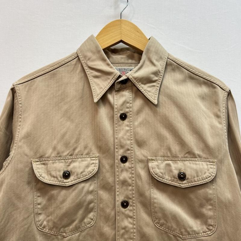 バズリクソンズ Buzz Rickson s シャツ、ブラウス 長袖 ヘリンボーン ワークシャツ BR26081 M ベージュ / ベージュ / beige メンズ USED 古着 中古 50161472