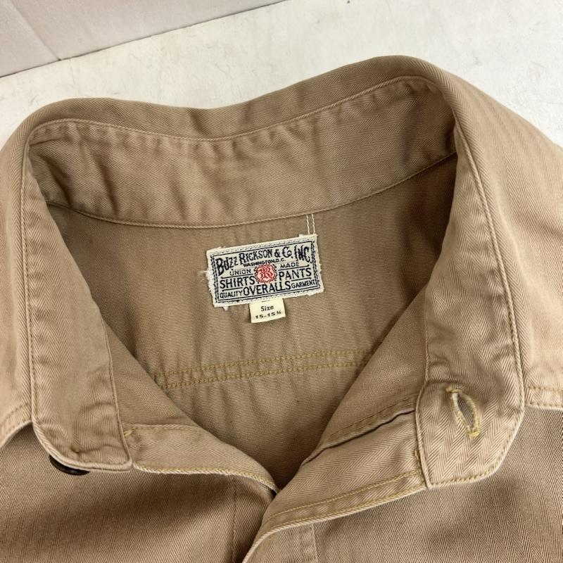 バズリクソンズ Buzz Rickson s シャツ、ブラウス 長袖 ヘリンボーン ワークシャツ BR26081 M ベージュ / ベージュ / beige メンズ USED 古着 中古 50161472