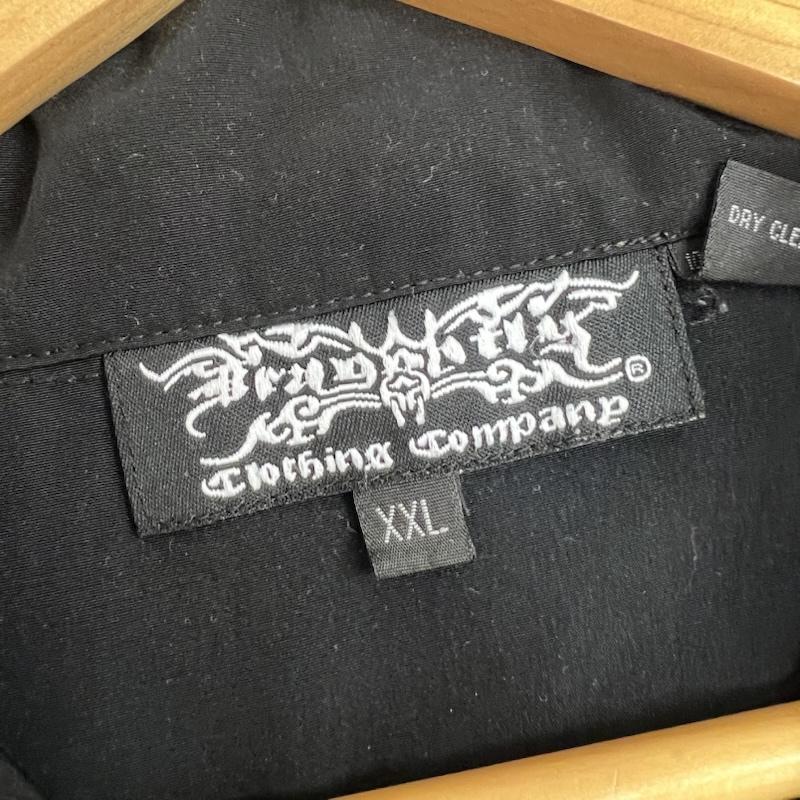 古着 USED シャツ、ブラウス 半袖 DRAGON FLY ファイヤーパターン 開襟シャツ アロハ XXL 黒 / ブラック / black メンズ USED 古着 中古 50161477