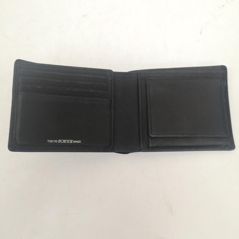 ポーター PORTER 財布 二つ折り CURRENT WALLET カレント ウォレット - 黒 / ブラック / black メンズ USED 古着 中古 50161480