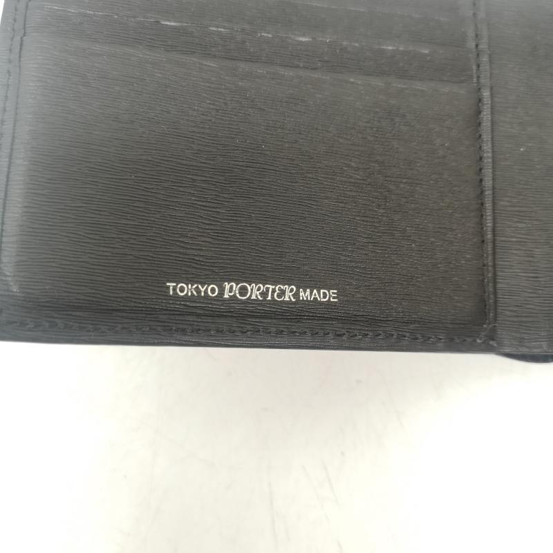 ポーター PORTER 財布 二つ折り CURRENT WALLET カレント ウォレット - 黒 / ブラック / black メンズ USED 古着 中古 50161480
