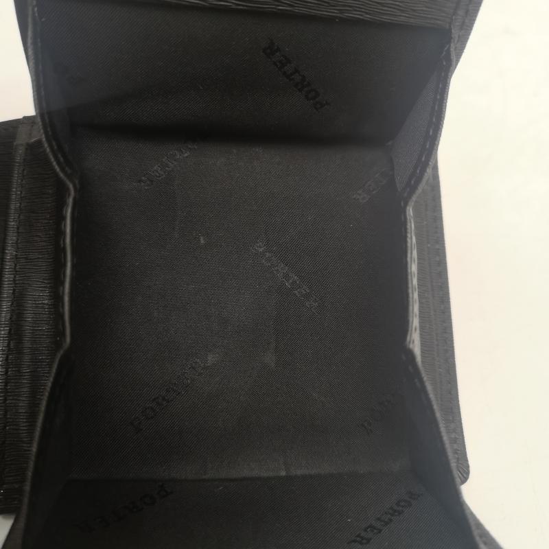 ポーター PORTER 財布 二つ折り CURRENT WALLET カレント ウォレット - 黒 / ブラック / black メンズ USED 古着 中古 50161480