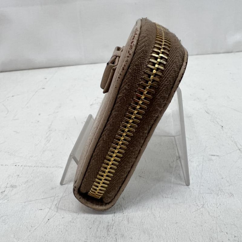 ミュウミュウ miu miu 財布 コンパクト財布 レザー リボン コインケース Cipria - ベージュ / ベージュ / beige レディース USED 古着 中古 50161491