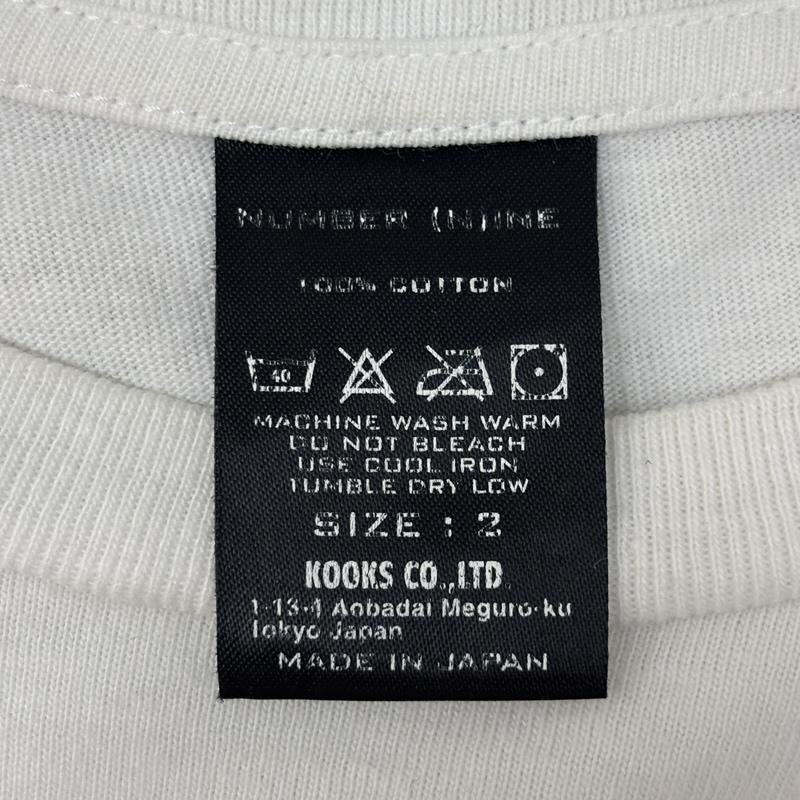 ナンバーナイン NUMBER (N)INE Tシャツ 半袖 MILK＆COOKIES ミルクアンドクッキー クルーネック 半袖 Tシャツ 2 白 / ホワイト / white メンズ USED 古着 中古 50161492