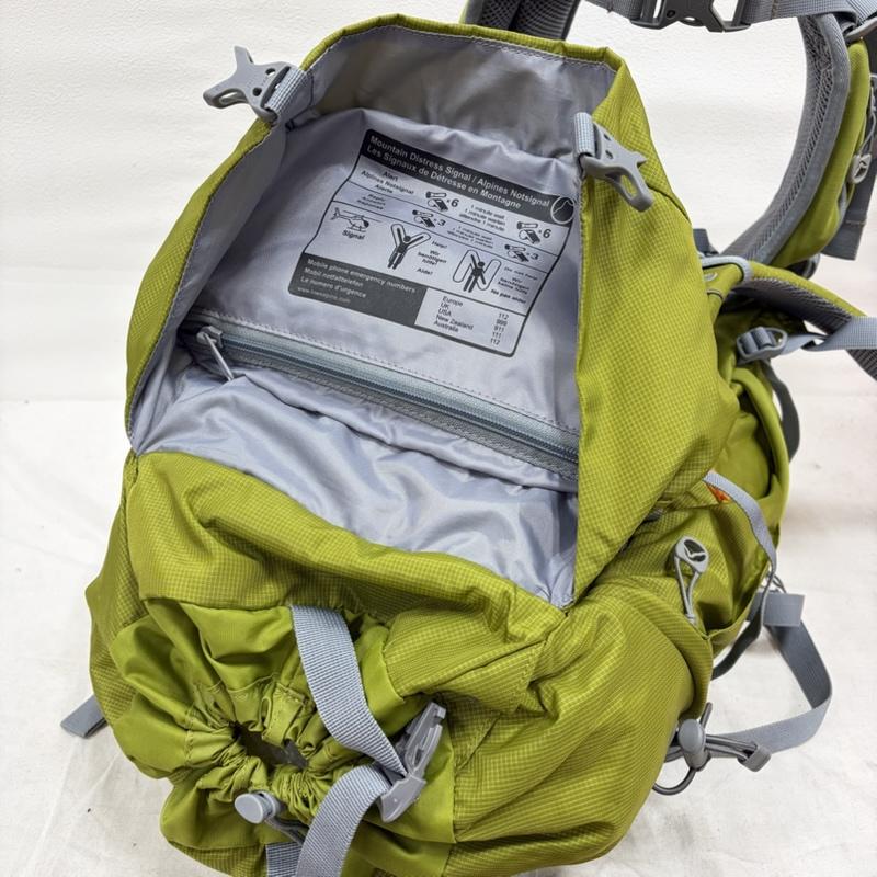 ロウアルパイン Lowe alpine リュックサック、デイパック リュックサック、デイバッグ DUREA ND30 リュック デイパック メッシュ レインカバー付き 大容量 アウトドア バックパック - ロゴ、文字 X プリント 黄緑 / イエローグリーン / メンズ USED 古着 中古 50161497