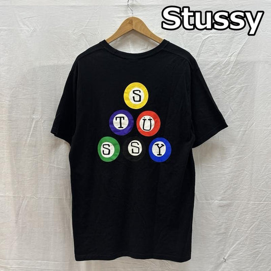 ステューシー STUSSY Tシャツ 半袖 Billiards Tee ビリヤード プリント クルーネック Tシャツ M 黒 / ブラック / black メンズ USED 古着 中古 50161498