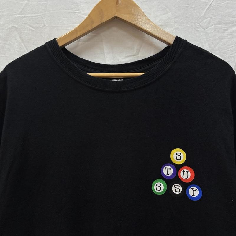 ステューシー STUSSY Tシャツ 半袖 Billiards Tee ビリヤード プリント クルーネック Tシャツ M 黒 / ブラック / black メンズ USED 古着 中古 50161498