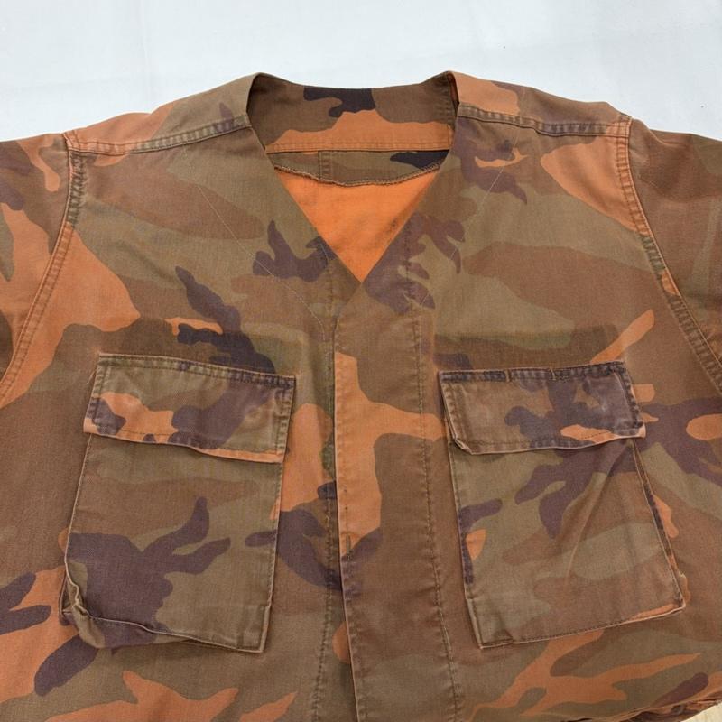 ＵＳフルギ US古着 ジャケット、上着 ジャケット、ブレザー US ARMY 後染め アメリカ軍 ウッドランド カモ ジャケット ミリタリー 迷彩 - カモフラージュ柄・迷彩 橙 / オレンジ / orange X カーキ / カーキ / khaki X 茶 / ブラウン / brown メンズ USED 古着 中古 50161499