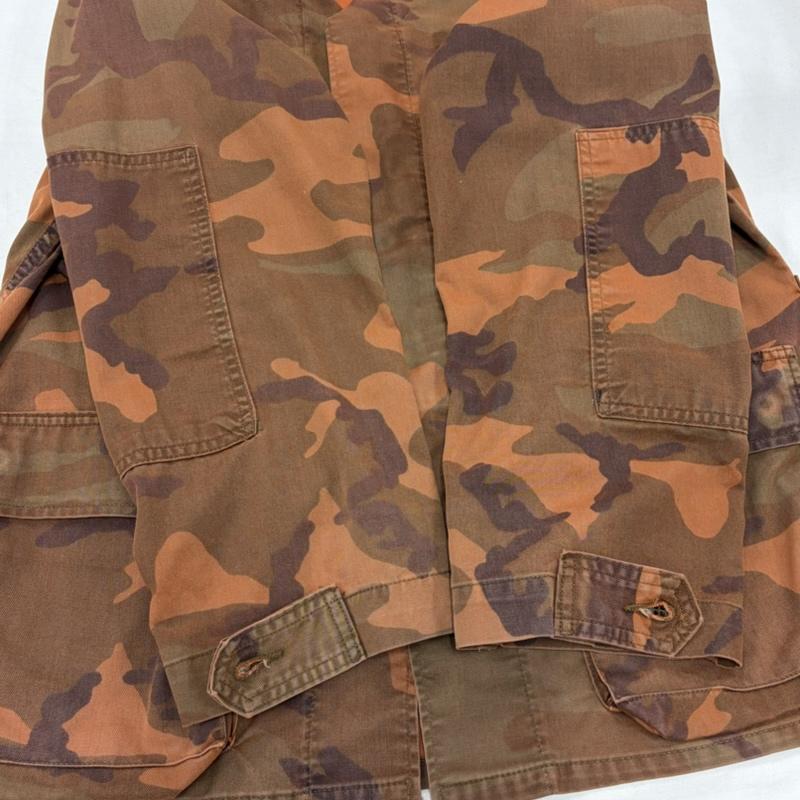 ＵＳフルギ US古着 ジャケット、上着 ジャケット、ブレザー US ARMY 後染め アメリカ軍 ウッドランド カモ ジャケット ミリタリー 迷彩 - カモフラージュ柄・迷彩 橙 / オレンジ / orange X カーキ / カーキ / khaki X 茶 / ブラウン / brown メンズ USED 古着 中古 50161499