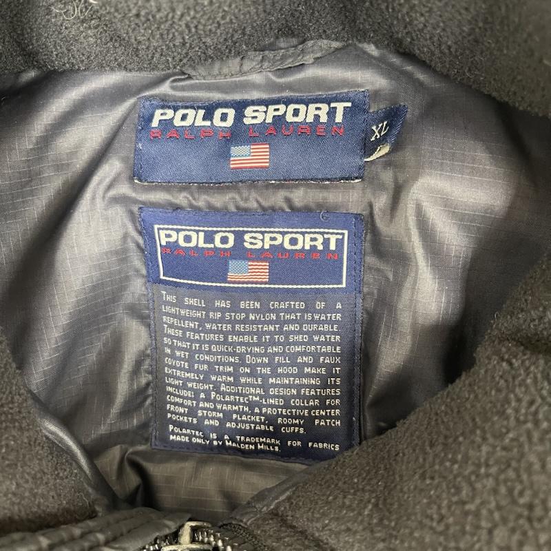 ポロスポーツラルフローレン POLOSPORT ジャケット、上着 ダウンジャケット 90s ヴィンテージ ファー ジップアップ ダウン ジャケット XL 黒 / ブラック / black メンズ USED 古着 中古 50161504
