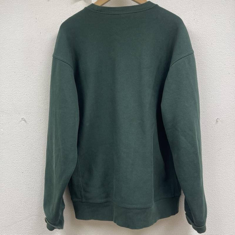 カーハート Carhartt トレーナー 長袖 ロゴ刺繍 クルーネック スウェットシャツ トレーナー L 緑 / グリーン / green メンズ USED 古着 中古 50161511