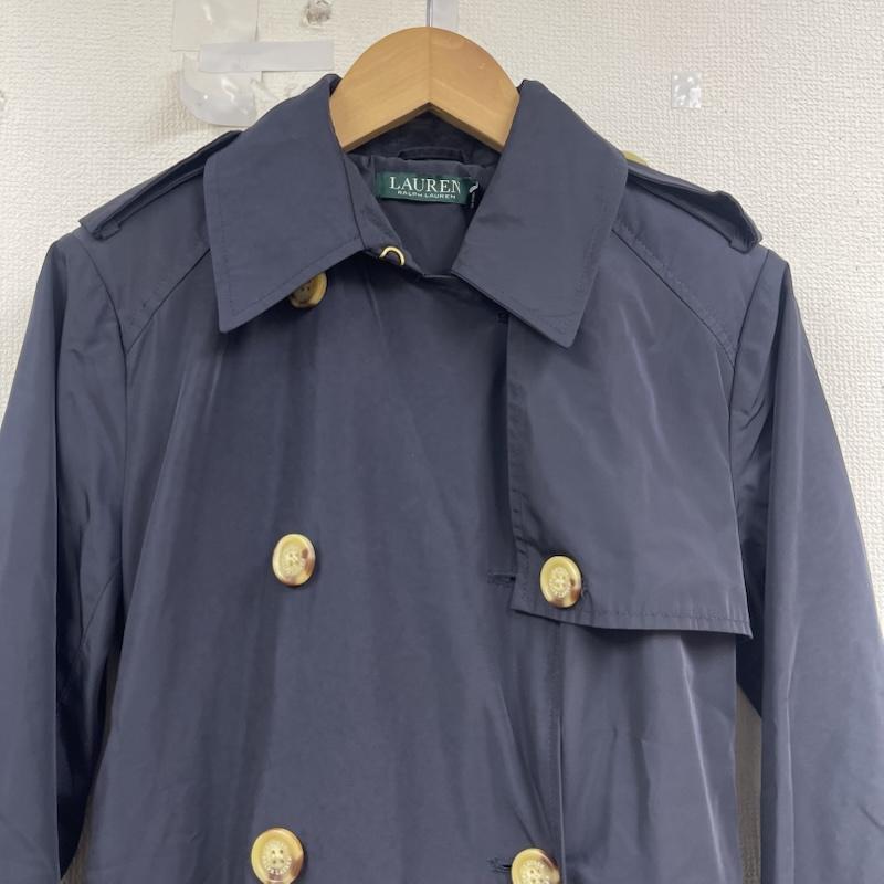 ローレンラルフローレン LAUREN RALPH LAUREN コート コート一般 ダブルブレスト ウエスト ベルトトレンチ ロング コート XS 紺 / ネイビー / navy レディース USED 古着 中古 50161515