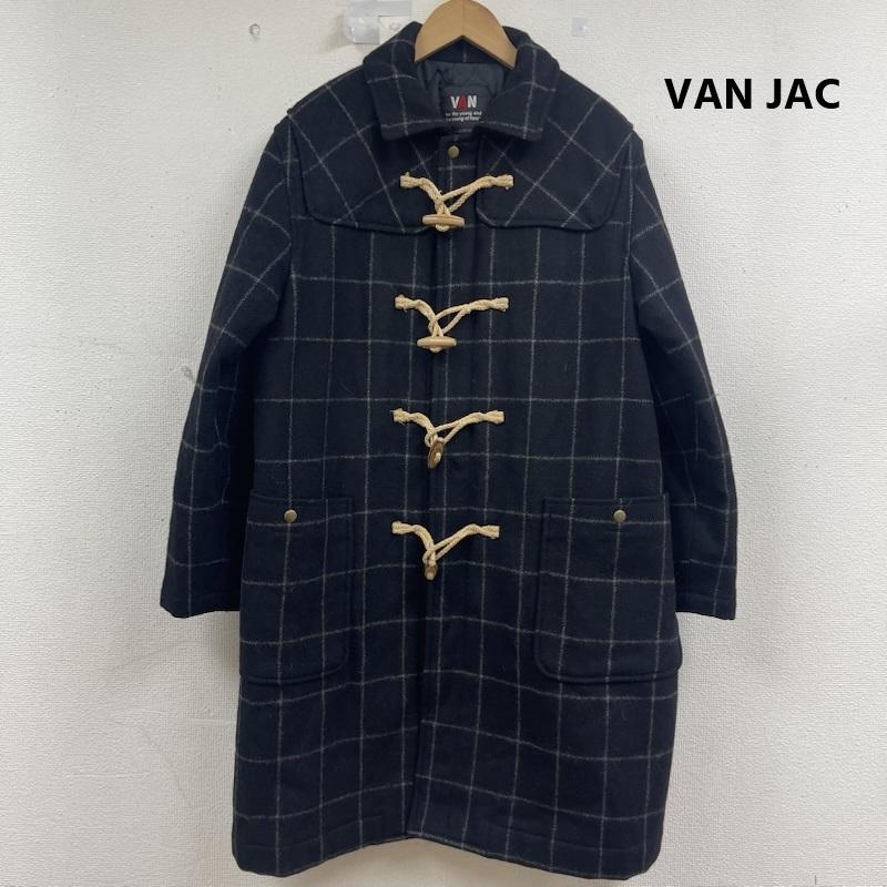 ヴァンヂャケット VAN JAC コート コート一般 ヴィンテージ ウインドウペン柄 ロング ダッフル コート 黒 / ブラック / black メンズ USED 古着 中古 50161520