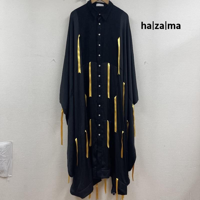 古着 USED シャツ、ブラウス 半袖 ha|za|ma 20ss 結ぶリボンシャツ 変形 ロングシャツ ワンピース 黒 / ブラック / black メンズ USED 古着 中古 50161522