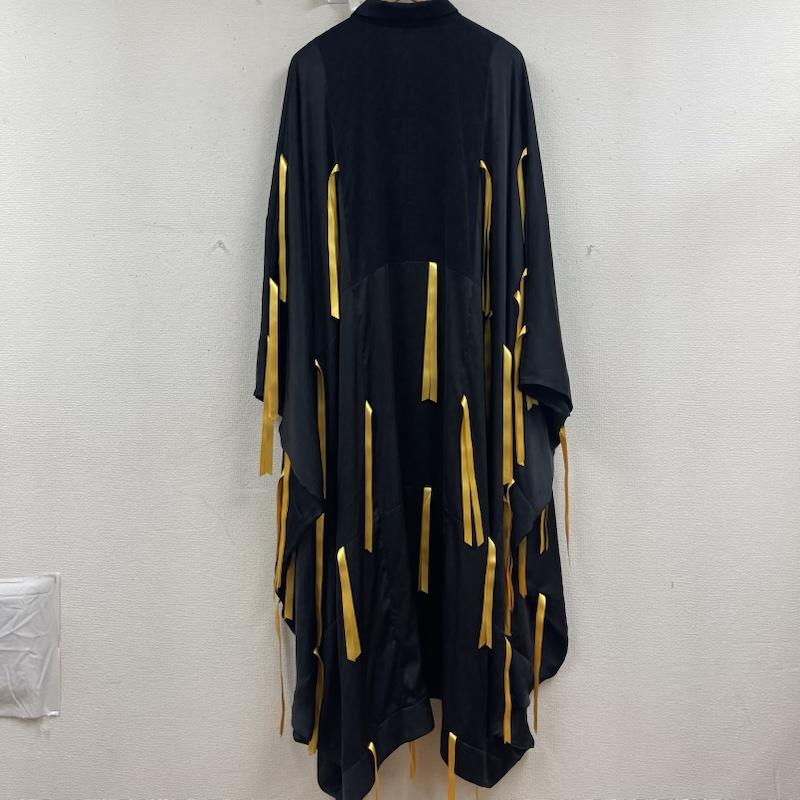 古着 USED シャツ、ブラウス 半袖 ha|za|ma 20ss 結ぶリボンシャツ 変形 ロングシャツ ワンピース 黒 / ブラック / black メンズ USED 古着 中古 50161522