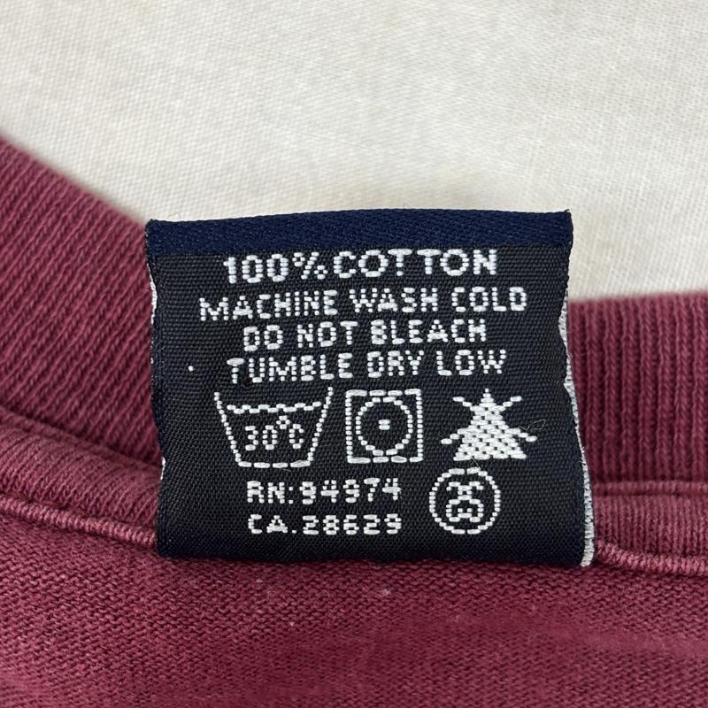 ステューシー STUSSY Tシャツ 半袖 90年代 ビンテージ USA製 チェックロゴ クルーネック 半袖 Tシャツ 90s VINTAGE S えんじ / ワインレッド / dark red メンズ USED 古着 中古 50161531