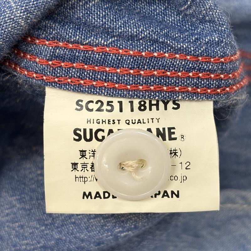 シュガーケーン SUGAR CANE シャツ、ブラウス 長袖 SC25118HYS HINOYA ヒノヤ コラボ シャンブレー ワーク シャツ - メンズ USED 古着 中古 50161533