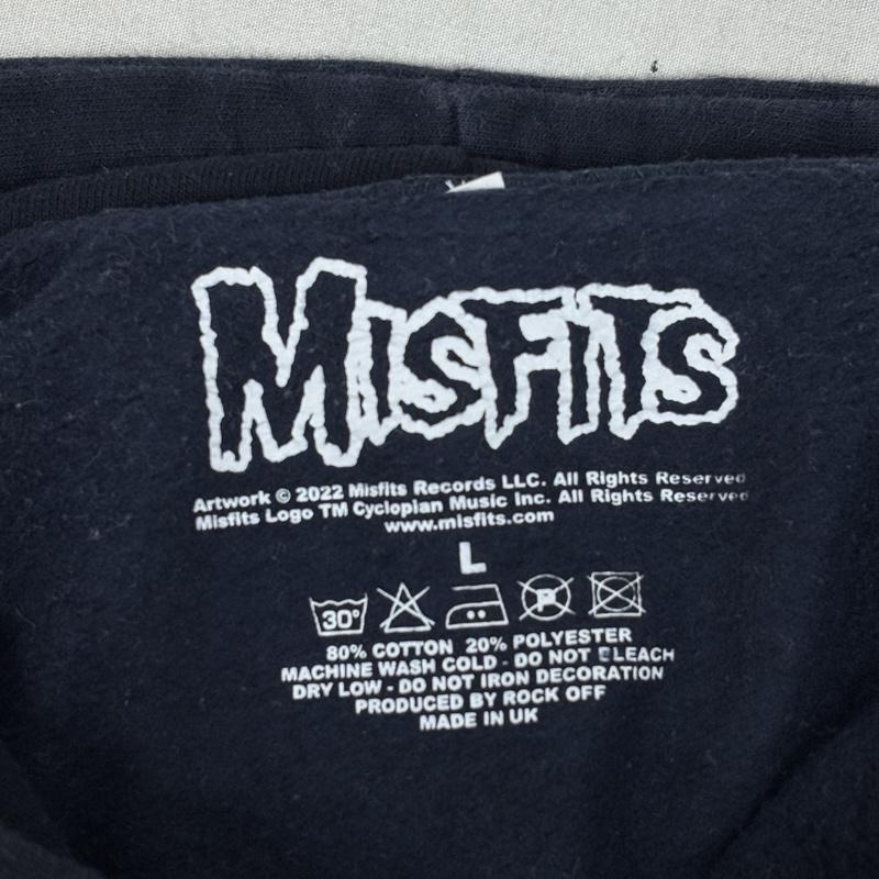 古着 USED パーカー 長袖 MISFITS ミスフィッツ バンド ロゴ プリント プルオーバー フーディ スウェット パーカー L 紺 / ネイビー / navy メンズ USED 古着 中古 50161537