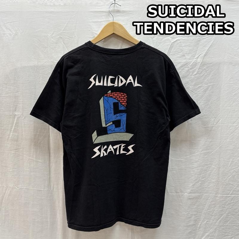 古着 USED Tシャツ 半袖 スイサイダルテンデンシー SUICIDAL SKATE Sロゴ プリント クルーネック Tシャツ USA製 M 黒 / ブラック / black メンズ USED 古着 中古 50161541