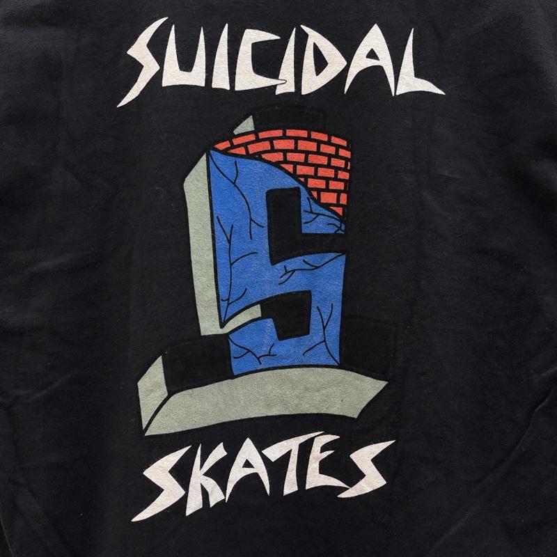 古着 USED Tシャツ 半袖 スイサイダルテンデンシー SUICIDAL SKATE Sロゴ プリント クルーネック Tシャツ USA製 M 黒 / ブラック / black メンズ USED 古着 中古 50161541