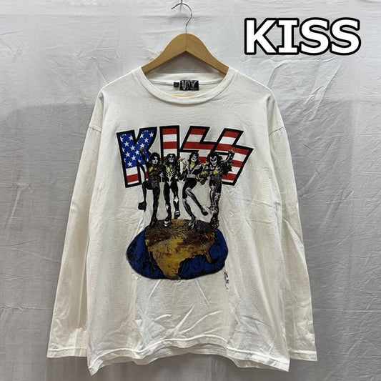 古着 USED Tシャツ 長袖 KISS キス ツアー バンド Tシャツ 長袖 バンT ロンT L 白 / ホワイト / white メンズ USED 古着 中古 50161543
