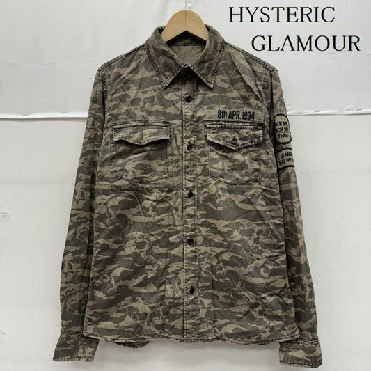 ヒステリックグラマー HYSTERIC GLAMOUR シャツ、ブラウス 長袖 迷彩 タイガー カモ ミリタリー シャツ カートコバーン 4AH-1652 M カーキオリーブ / カーキオリーブ / メンズ USED 古着 中古 50161545