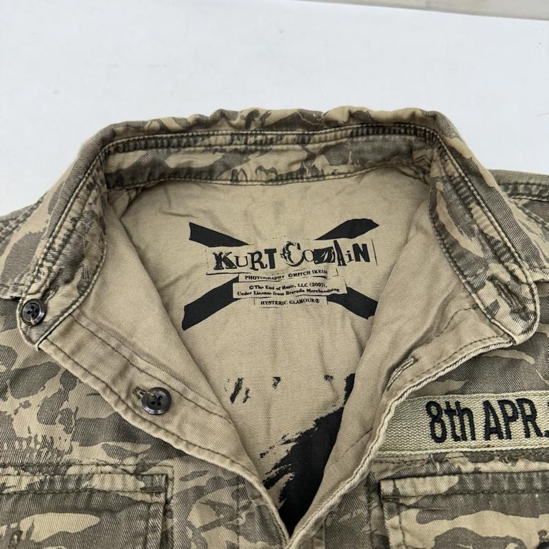 ヒステリックグラマー HYSTERIC GLAMOUR シャツ、ブラウス 長袖 迷彩 タイガー カモ ミリタリー シャツ カートコバーン 4AH-1652 M カーキオリーブ / カーキオリーブ / メンズ USED 古着 中古 50161545