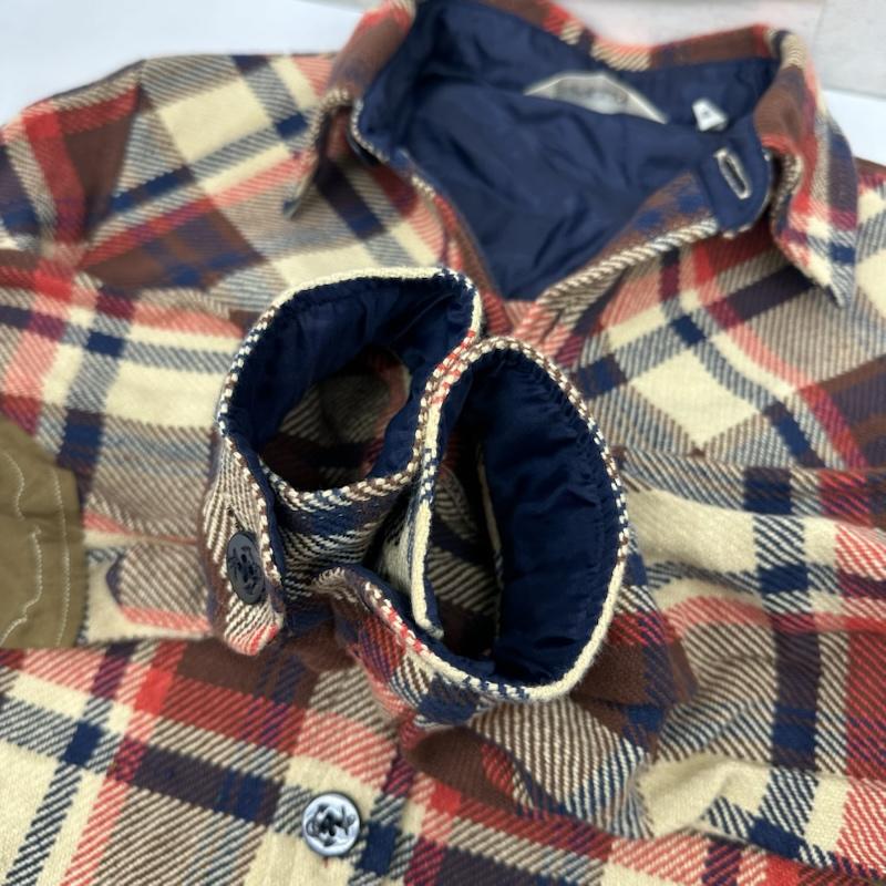 アベイシングエイプ A BATHING APE シャツ、ブラウス 長袖 エルボーパッチ ラブジェネ チェック フランネル シャツ S メンズ USED 古着 中古 50161550