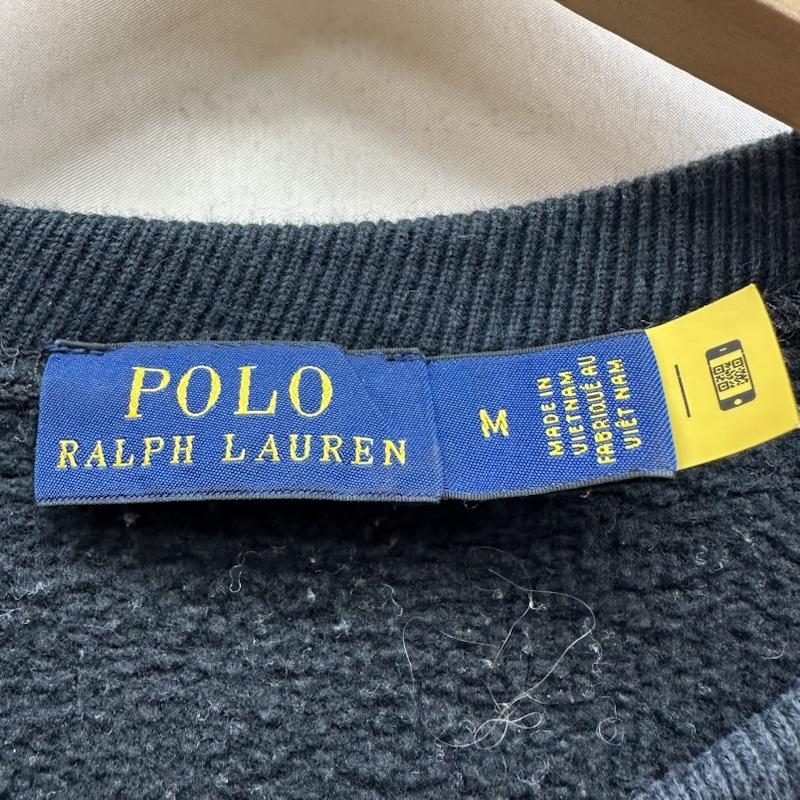 ポロラルフローレン POLO RALPH LAUREN トレーナー 長袖 22AW Plaid Tuxedo Polo Bear Jumper ポロベア プリント スウェット M 黒 / ブラック / black メンズ USED 古着 中古 50161552