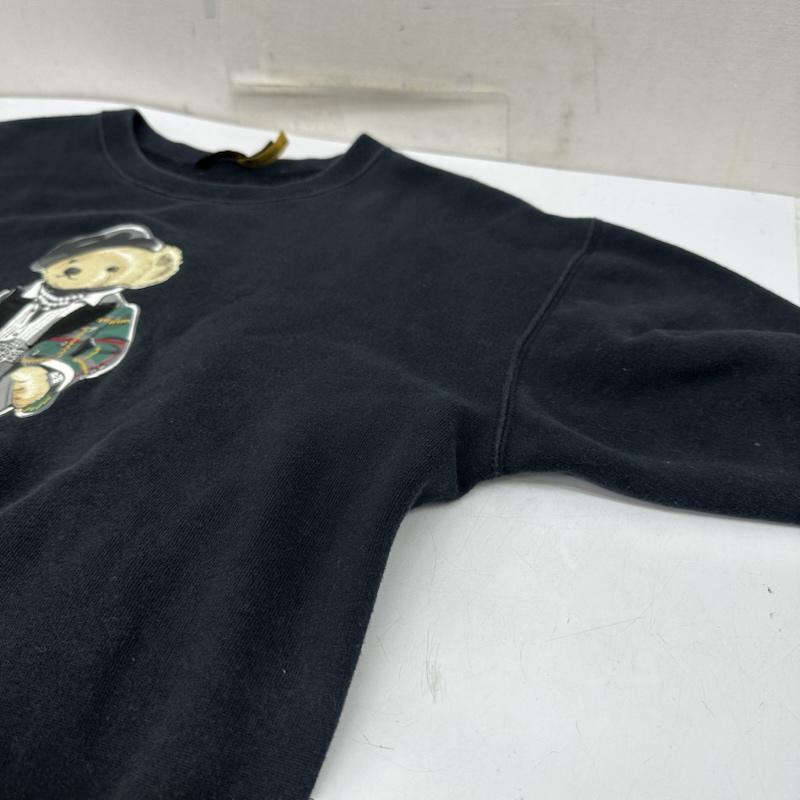 ポロラルフローレン POLO RALPH LAUREN トレーナー 長袖 22AW Plaid Tuxedo Polo Bear Jumper ポロベア プリント スウェット M 黒 / ブラック / black メンズ USED 古着 中古 50161552