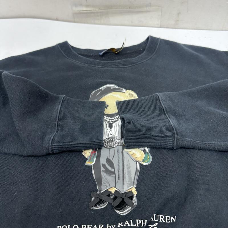 ポロラルフローレン POLO RALPH LAUREN トレーナー 長袖 22AW Plaid Tuxedo Polo Bear Jumper ポロベア プリント スウェット M 黒 / ブラック / black メンズ USED 古着 中古 50161552