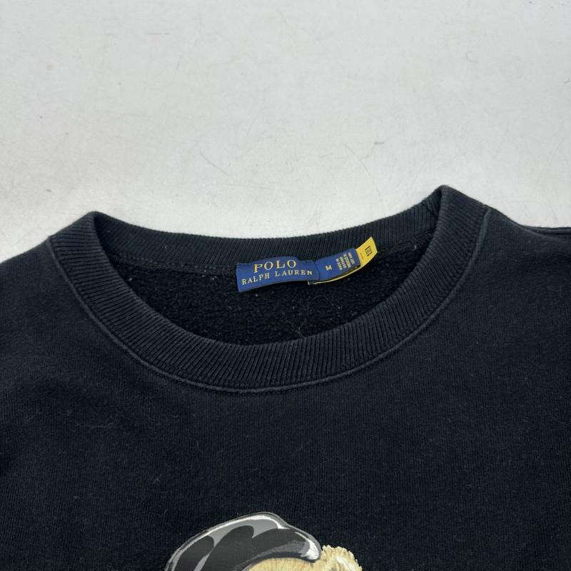 ポロラルフローレン POLO RALPH LAUREN トレーナー 長袖 22AW Plaid Tuxedo Polo Bear Jumper ポロベア プリント スウェット M 黒 / ブラック / black メンズ USED 古着 中古 50161552