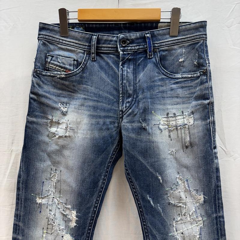 ディーゼル DIESEL パンツ デニム、ジーンズ THOMMER ダメージリペア加工 ストレッチ スリム デニム パンツ 30インチ メンズ USED 古着 中古 50161553