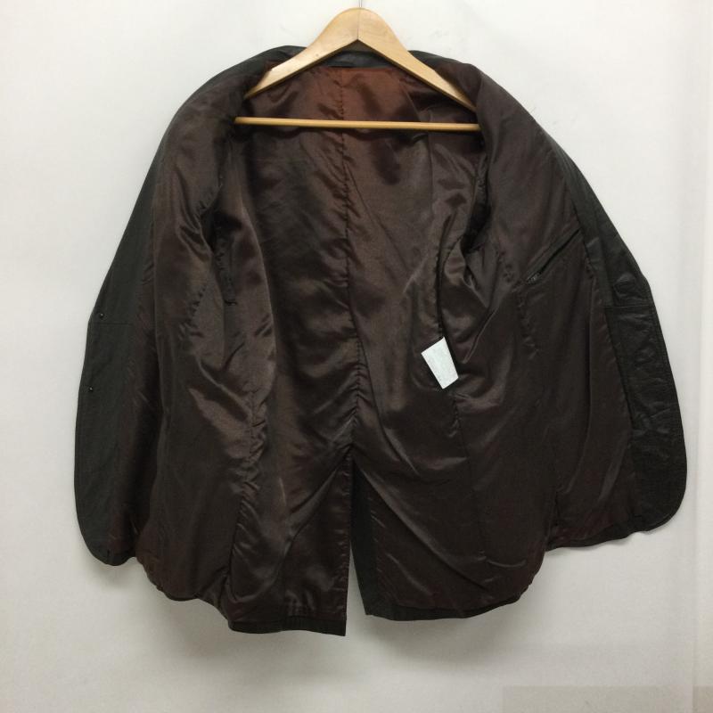 ＵＳＥＤ古着 USED/古着 ジャケット、上着 レザージャケット レザージャケット　テーラード　牛革　2つボタン　センターベント L 無地 茶 / ブラウン / brown メンズ USED 古着 中古 50161556